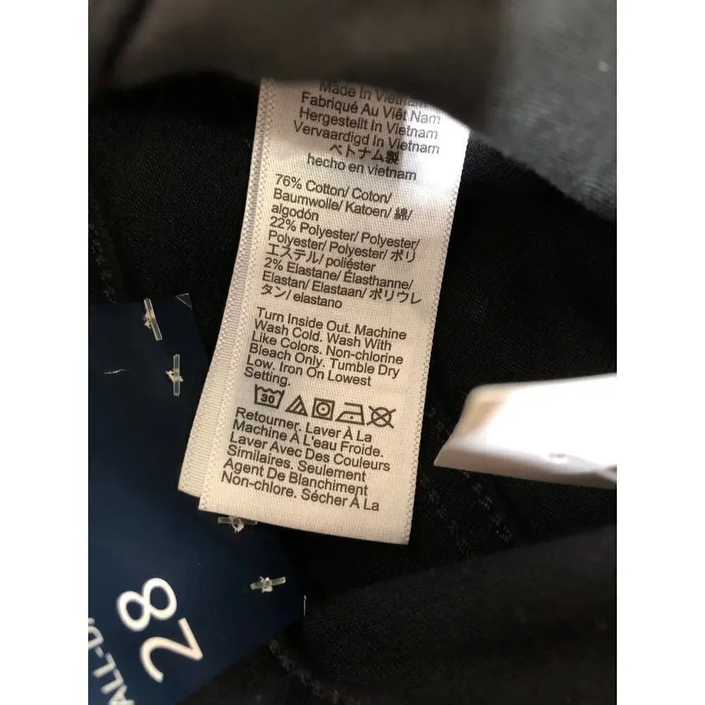 J. Crew Factory Curvy Essential Jeans Straight Leg All-Day Stretch Black NWT 28